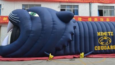 China 10m long white Sport event Inflatable Football Helmet  Entrance Tunnel with logo for sale