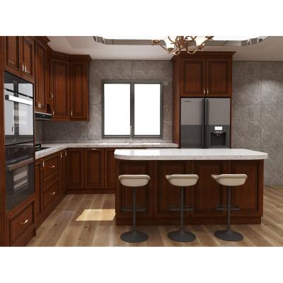 China CBMmart Modern Base Islands Solid Wood Kitchen Designs Luxury Wall Cabinets for sale