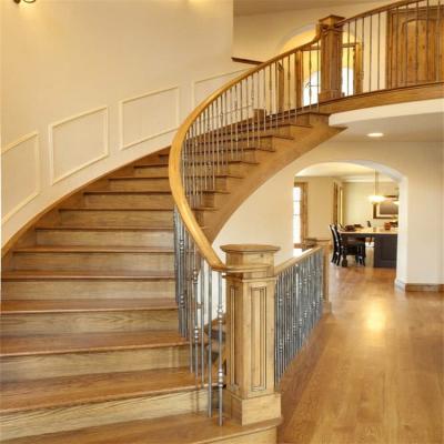 China CBMmart Modern Glass Wood Stair Staircases Home Staircase With Glass Railing for sale