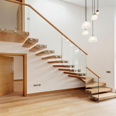 China CBMmart Modern Staircase Interior Design Floating Stairs Treads Marble House Floating Straight Stair Case for sale