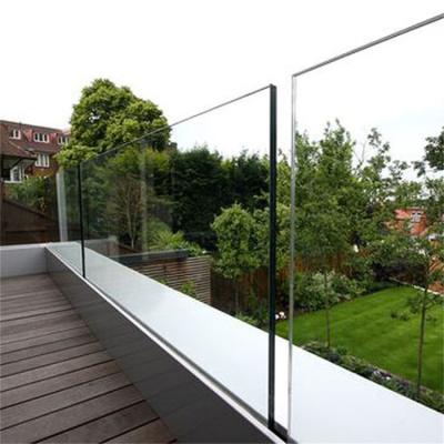 China CBMmart Modern Balcony Card Slot Railing Aluminum Glass Fence U Channel Fencing Modern Frameless Balustrade for sale