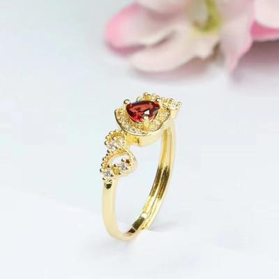 China CLASSIC Natural wine red garnet love ring Z1Z28-050 for sale