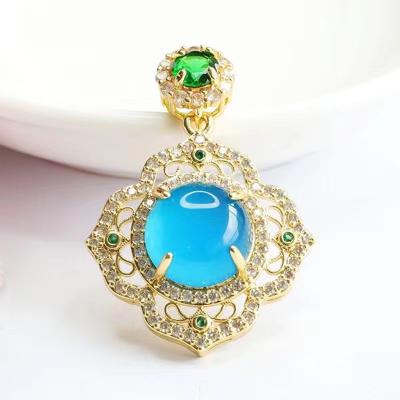 China CLASSIC Blue chalcedony petal pendant Z1Z28-026 for sale