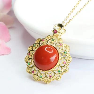 China CLASSIC Southern red agate sunflower pendant Z1Z28-036 for sale