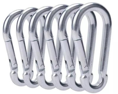 China Lightweight Heavy Duty Carabiner Key Chain Round Ring Climbing Carabiner Clip Stainless Oval Steel Snap Hook 8mm for sale