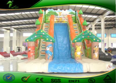 China Amusement Park Forest Theme Inflatable Bouncy Castle Slide For Kids for sale