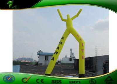 China Yellow Double Oxford Cloth Air Dancer , 2 Legs Inflatable Sky Dancer Wind Man for sale