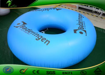 China Pool Floating Inflatable Advertising Balloons Blue PVC Swimming Ring For Water Play for sale