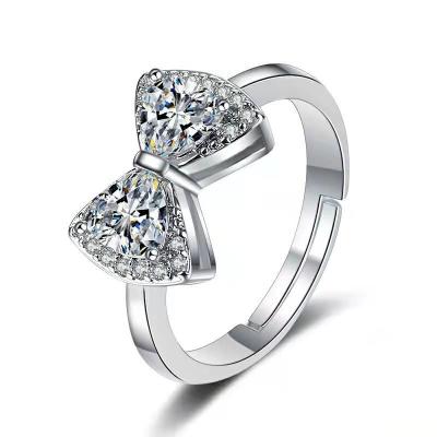 China High Quality Fashion CLASSIC Bow Ring Adjustable Ring Designer Zircon Ring Jewelry for sale