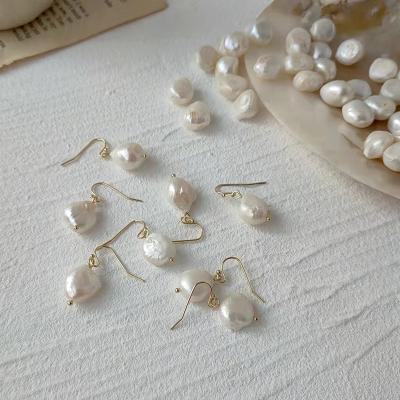 China Other Designer Baroque Earrings Natural Freshwater Pearl Irregular Shape Jewelry Handmade Female Earrings Special Shaped for sale