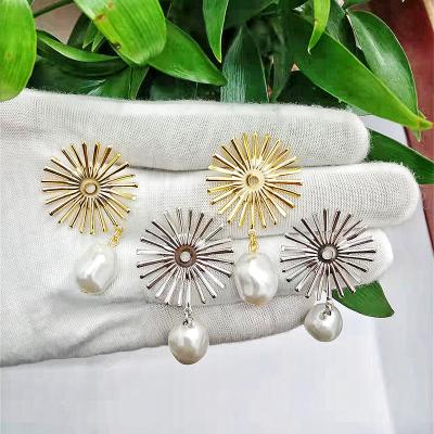 China Other earrings 2021 set 925 silver needle pearl freshwater earrings personalized lovely star jewelry Christmas classic earrings for sale