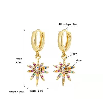 China Other 18K Gold Plated Micro Copper Color Zircon Inlaid Earrings Pineapple Rose Lollipop Dinosaur Diamond Women's Earrings for sale