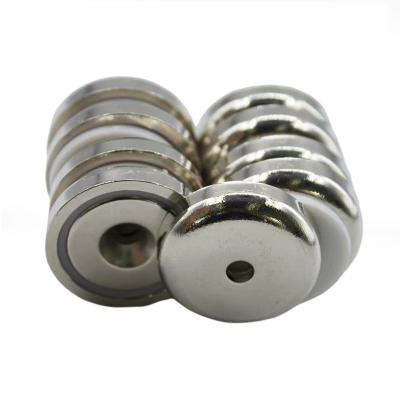 China Round Industrial Magnet Base Magnet Fastener Neodymium Cup Magnet Milled Mounting Magnets for sale