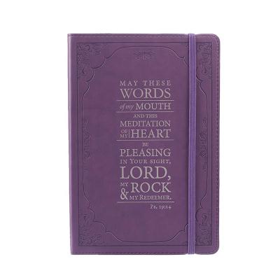 China Custom Purple Faux Leather Sunflower Hardcover Journal Handy Notebook for Women Christian Gifts Wedding Note Planner with Debossed Logo for sale