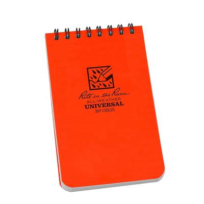 China OEM ODM pp printed cover custom logo Spiral Notebook Mini Size Stone Paper Gird Note Pocket Waterproof Black Top Reusable Notepad for sale