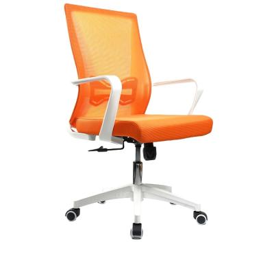 China High Quality Office Room White Frame Gray Fabric Mesh Swivel Chair staff mesh chair for sale