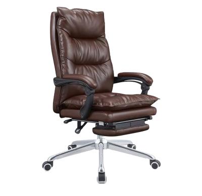 China leather revolving ergonomic office executive chair leather chair with footrest for sale