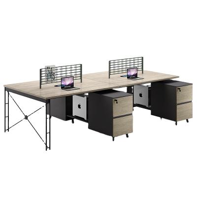 China Modern Office Furniture Dual Workstations Staff Desk 4 Seater Linear Workstation en venta