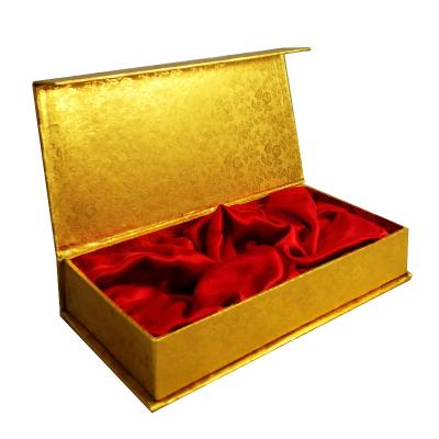 China Recycled Luxury Logo Gold Satin Packing Box Small Magnet Packaging Materials Printing Custom Rigid Folding Paper Empty Magnetic Gift Boxes for sale