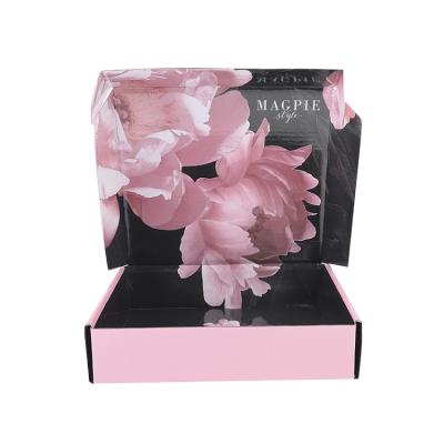 China Elegant Pink Custom Made Cheap Custom Popular Box Design Recycled Materials Appearance Shipping Boxes Price Clothing Packaging Cardboard Shipping Boxes for sale