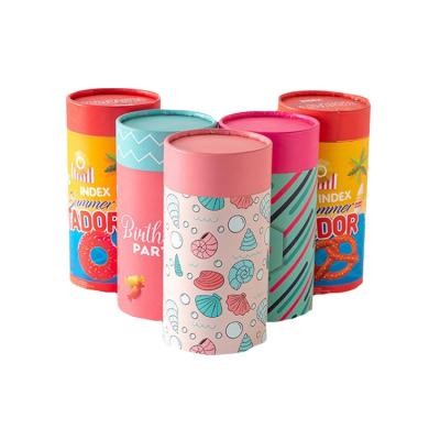 China Recycled Materials Elegant Style Thicken Storage Tube Packaging Round Cylinder Box Custom Printed Handmade Paper Gift Box for sale