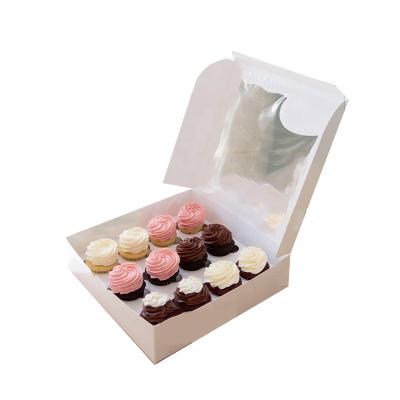 China Small Recyclable Custom White Take Away Plastic Window Wrapping Paper Bakery Customized Lid Transparent Clear Cake Boxes for sale