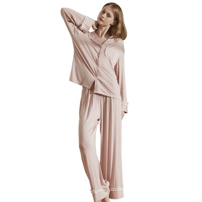 China Hot Selling QUICK DRY Long Sleeve Shirt Soft Modal Fabric Pajamas Sleepwear and Loose Panties for Women for sale