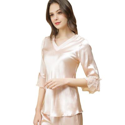 China QUICK DRY women silk pajama set for women luxury pure silk nightgowns for sale