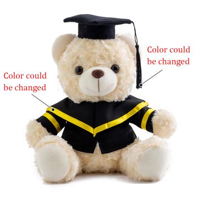 China Wholesale White Bulk Custom Plush Teddy Bear Clothes Bunch Small Toy Stuffed Dolls For Graduation for sale