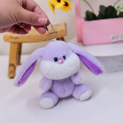 China Cheap Hot Selling Rabbit Fur Long Ear Plush Toy Bunny Plush Cute Soft Custom 12cm Key Chain For Decor for sale