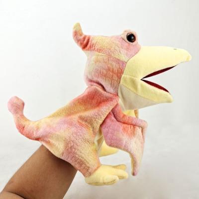 China Realistic Dino plushies hand puppet hand dinosaur toy plushies custom made educational toy high quality soft popular soft plush toy for kids for sale