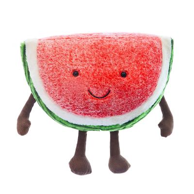 China Custom Decor Stuffed Fruit Soft Toy Watermelon Cherry Plush Green Fruits Soft Toys For Kids Decorative for sale