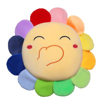 China Hot Sale Comfortable Super Flower Stuffed Soft Toy Sunflower Plush Sunflower Cushion Throw Pillow Smile Sun Toy for sale