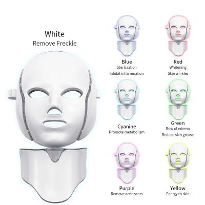 China Hot Selling Electric Led Facial Dye Removal Mask Skin Care 7 Colors Mask Light Therapy Led Face Mask for sale