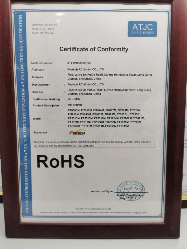 RoHS - Shenzhen FEITE Model Co., Ltd.