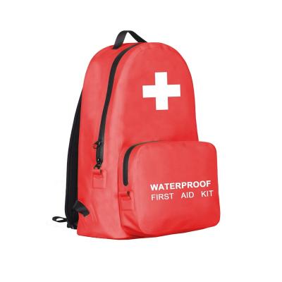 China Red Raincoat First Aid Waterproof PVC Backpack Kit for sale