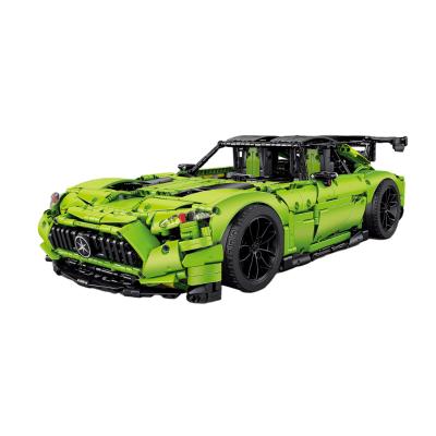 China DIY TOY Merc edes-est nz AMG Green Sprite GTR Sports Car Assembling and Inserting 2539Pcs Building Block Toy Car Toy Building Blocks for sale