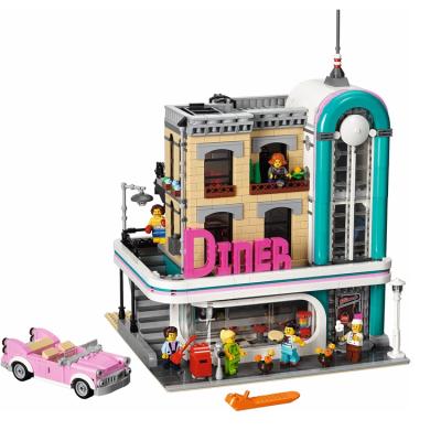 China 2021 Hot Selling DIY TOY Building Block Toys 2480Pcs Children Designer Dinner Restaurants Street View Educational Blocks for sale