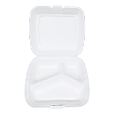 China 9 Inch Biodegradable Compostable Tableware 3 Compartment Sugar Cane Bagasse Bagasse Eco Friendly Takeaway Box for sale