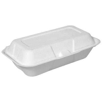 China Lunch Box Biodegradable Bagasse Food Container Sugarcane Disposable Microwavable Food Box Take Away for sale