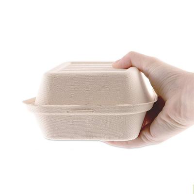 China Simple Modern Eco Clamshell Take Out Biodegradable 100% Sugarcane Bagasse Food Packaging Containers for sale