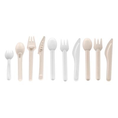 China Simple Modern PFAS Sugarcane Bagasse Pulp FREE Biodegradable Cutlery Sets Compostable Eco Friendly Cutlery Set for sale