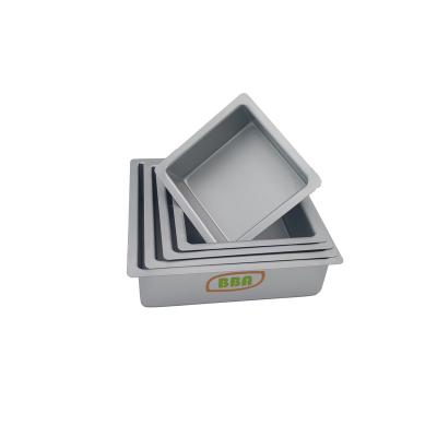 China Factory Price Sustainable Anodized Aluminum Square Cake Mold Firm Bottom Bakeware Cake Pan for sale