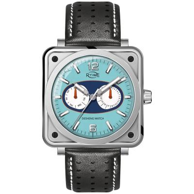 China Auto Date OEM ODM Designer Watches Stainless Steel Field Quartz Second Date Week Branded Square Watches for sale