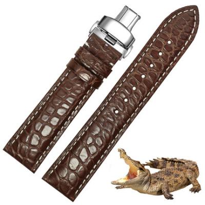 China Wholesale Genuine Leather Strap Genuine Leather Watch Strap Stainless Steel Crocodile Watch Band Watch Belt for sale