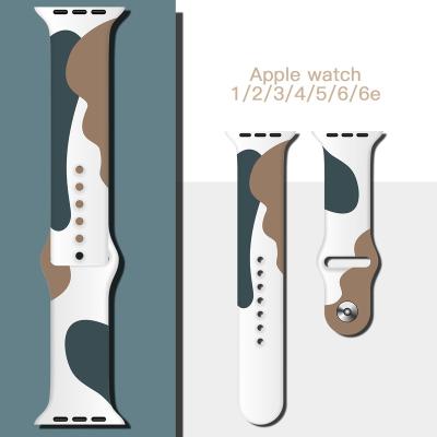 China Silicone Printing Strap For Apple Watch Band Silicone Belt For iWatch Series 5 4 3 2 1 Watchband 38mm 40mm 42mm 44mm for sale