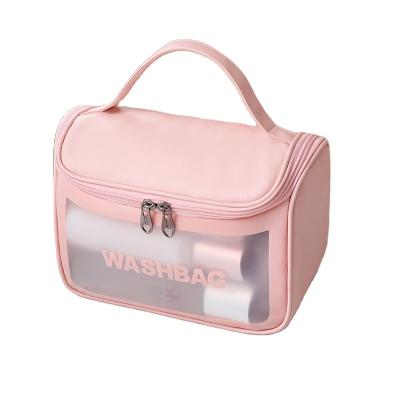 China NATIONAL low MOQ custom logo clear transparent holographic makeup bag make up pouch pvc cosmetic bags for womenpvc pouch bag zipper for sale