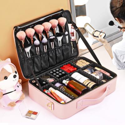 China NATIONAL Professional Portable Travel Toiletry Beauty Storage Zipper Make Up Carry Train Case Makeup Cosmetic Bag Bags and Cases for sale