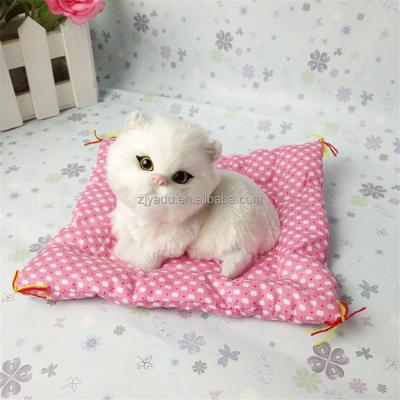 China Sleeping soft cat plush children gift simulation cats kitten toy cat purr toy for gift for sale