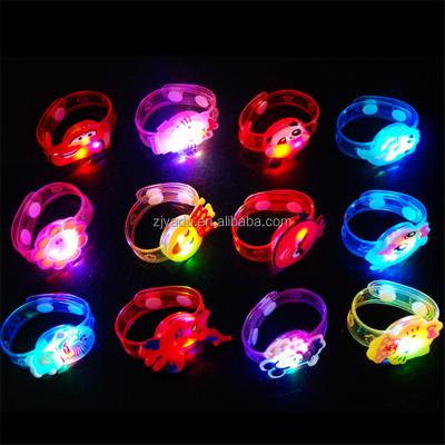 China Festival Christmas Cartoon LED Watch Colorful Flashing Light Luminous Wristband for Kids Children Play for sale